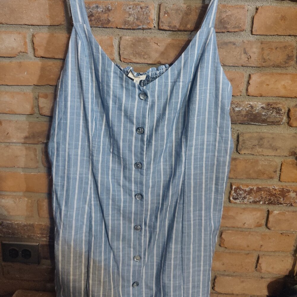 NWT Ladies Plus Size Blue/White Striped Summer Dress